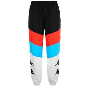 NWT Kappa Men’s Small Black Red Turquoise White Authentic Race Clovy Man Joggers